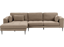 FLAM - Hoekbank - Lichtbruin - Rechtszijdig - Polyester