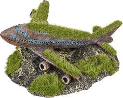 Flamingo - Aquarium decoratie Kozma Vliegtuig - Groen - 16x12x7cm