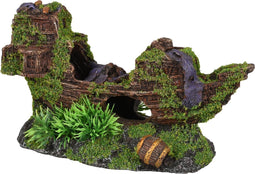 Flamingo - Aquariumdecoratie Moza Scheepswrak - Bruin - 18 x 7 x 10 cm
