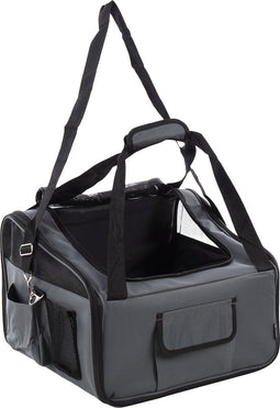 Flamingo Autostoel Ida Grijs – 44 cm L x 34 cm B x 32 cm H, Veilig, Comfortabel en Designvol – Ideaal voor Beagle, Cavalier King Charles Spaniel, Cocker Spaniel, Shih Tzu