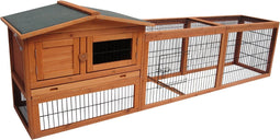 Flamingo Konijnenhok Jumbo Classic Bruin – 230 cm L x 53 cm B x 70 cm H, Sterk en Duurzaam, Gemakkelijk te Monteren