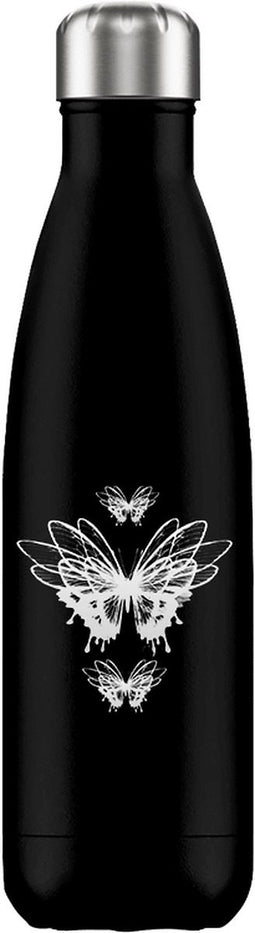 FLASKE Butterfly - RVS Drinkfles van 500ML- Geschikt als waterfles, thermosfles en thermoskan