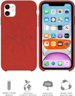 FLASKE Crab Biocase Iphone 11 - 100% Biologisch Afbreekbaar - Wireless Charging - Valbescherming tot 2 meter