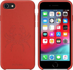 FLASKE Crab Biocase Iphone 6 Iphone 7 Iphone 8 - 100% Biologisch Afbreekbaar - Wireless Charging - Valbescherming tot 2 meter