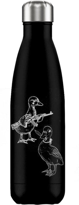 FLASKE Crazy Ducks - RVS Drinkfles van 500ML- Geschikt als waterfles, thermosfles en thermoskan