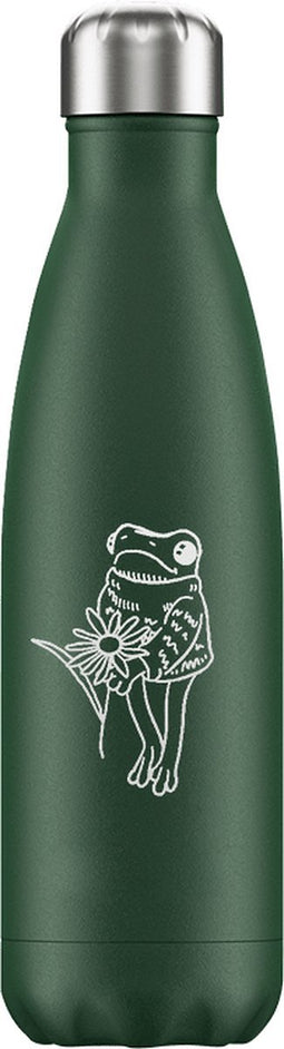 FLASKE Flower Frog - RVS Drinkfles van 500ML- Geschikt als waterfles, thermosfles en thermoskan