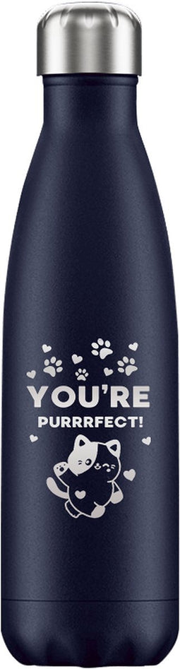 FLASKE Love Cat - RVS Drinkfles van 500ML- Geschikt als waterfles, thermosfles en thermoskan