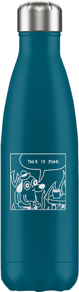 FLASKE This is Fine - RVS Drinkfles van 500ML- Geschikt als waterfles, thermosfles en thermoskan