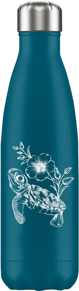 FLASKE Water Turtle - RVS Drinkfles van 500ML- Geschikt als waterfles, thermosfles en thermoskan