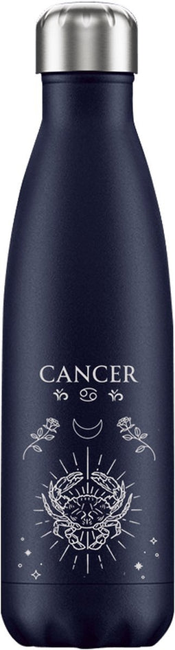 FLASKE Zodiac - Cancer - RVS Drinkfles van 500ML- Geschikt als waterfles, thermosfles en thermoskan