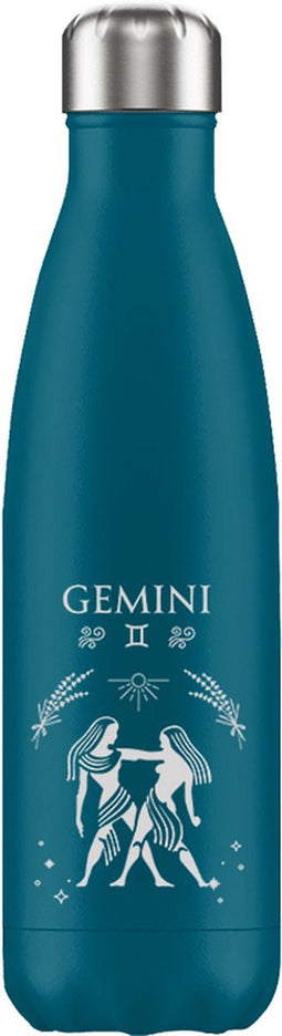 FLASKE Zodiac - Gemini - RVS Drinkfles van 500ML- Geschikt als waterfles, thermosfles en thermoskan