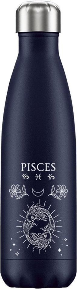 FLASKE Zodiac - Pisces - RVS Drinkfles van 500ML- Geschikt als waterfles, thermosfles en thermoskan