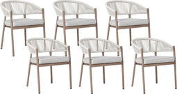 FLAVIA - Tuinstoelen set van 6 - Donkerhout - Aluminium