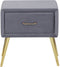 FLAYAT - Nachtkastje - Grijs - Fluweel