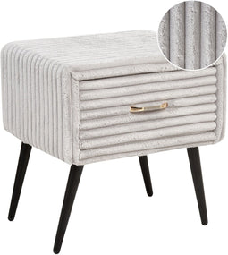 FLAYAT - Nachtkastje - Lichtgrijs - Corduroy