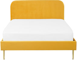 FLAYAT - Tweepersoonsbed - Geel - 140 x 200 cm - Fluweel