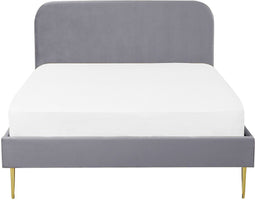 FLAYAT - Tweepersoonsbed - Grijs - 140 x 200 cm - Fluweel