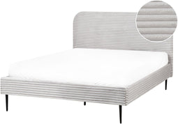 FLAYAT - Tweepersoonsbed - Lichtgrijs - 140 x 200 cm - Corduroy