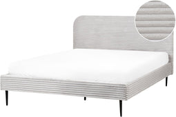 FLAYAT - Tweepersoonsbed - Lichtgrijs - 160 x 200 cm - Corduroy
