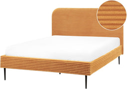 FLAYAT - Tweepersoonsbed - Oranje - 140 x 200 cm - Corduroy