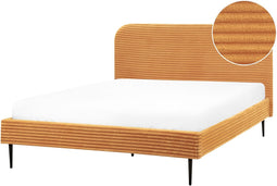 FLAYAT - Tweepersoonsbed - Oranje - 160 x 200 cm - Corduroy