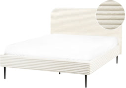 FLAYAT - Tweepersoonsbed - Wit - 140 x 200 cm - Corduroy