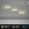 Briloner Attach One - inbouwspots set van 3 - IP44 - 3 x LED / 5W 400lm - warm wit - Ø75mm - mat nikkel (set van 3)