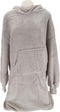 Fleece plaid hoody - Plaid met mouwen - Dekken - One size fits all - Grijs of Beige - Dames en Heren - Valentijnscadeau