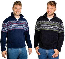 Fleece stand-up shirt, kleur marineblauw, maat 3XL