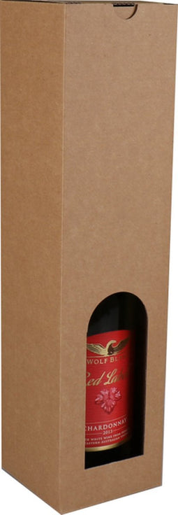 Flesdoos - Basic line - golfkarton - 1 fles - 88x87x350mm - bruin - 120 stuks