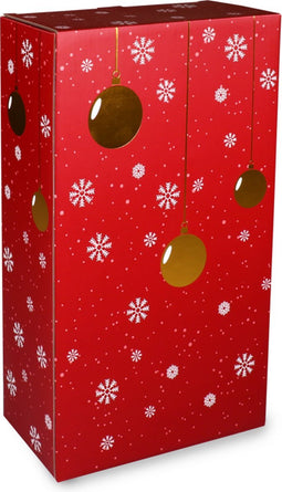 Flesdoos - Wonderful time - karton + PE - 2 flessen - 191x95x330mm - Kerstmis - rood - 10 stuks