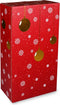 Flesdoos - Wonderful time - karton + PE - 2 flessen - 191x95x330mm - Kerstmis - rood - 10 stuks