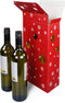 Flesdoos - Wonderful time - karton + PE - 2 flessen - 191x95x330mm - Kerstmis - rood - 10 stuks