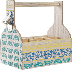 Flessenrek DKD Home Decor Blauw Turkoois MDF (27 x 16,5 x 25 cm) (2 Stuks)