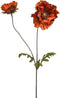 Fleurdirect Kunstbloem Poppy Velvet Spray - Polyester - Oranje/Rood - 28 x 78 x 0 cm (BxHxD)