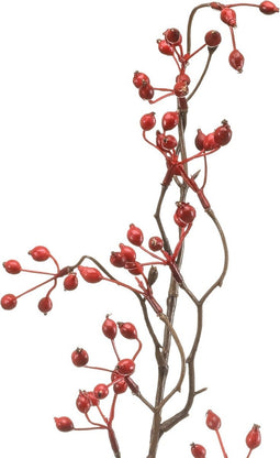 Fleurdirect Kunsttak Rosehip Spray - - Rood - 15 x 105 x 0 cm (BxHxD)