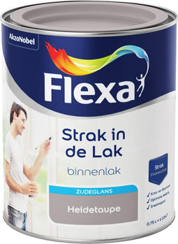 Flexa - Strak in de Lak - Watergedragen - Zijdeglans - heidetaupe - 0,75 liter