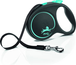 Flexi Black Design - Hondenriem Rollijn - Blauw - L - 5 meter - Grote en Actieve Honden