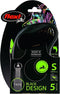 Flexi Black Design Hondenriem - Rollijn - Groen - S - 5 m - <15kg