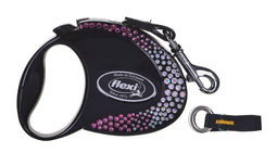 FLEXI Glam Composition with Swarovski crystals S - Dog Retractable lead - 3 m - black