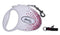 FLEXI Glam Splash Pink with Swarovski crystals M - Dog Retractable lead - 5 m - white