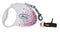 FLEXI Glam Splash Pink with Swarovski crystals S - Dog Retractable lead - 3 m - white