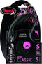 Flexi New Classic Koord - Hondenriem - Zwart - S - 5 meter - <12 kg