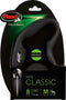 Flexi New Classic Koord - Rollijn Hondenriem - Zwart - M - 8 m - Middelgrote Honden