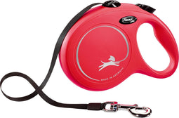 Flexi New Classic Tape - Hondenriem - Rood - L - 8 m - Grote en Actieve Honden