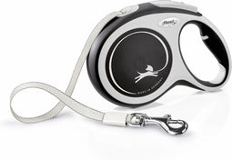 Flexi New Comfort Rollijn - Hondenriem - L - 8 Meter - Grote en Actieve Honden - Zwart Grijs