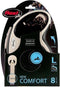 Flexi New Comfort - Rollijn Hondenriem - S - 5 m - Zwart Grijs - <12 kg