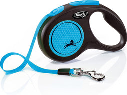 Flexi New Neon Hondenriem - Rollijn - S - 5 m - Blauw - <15 kg