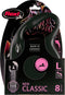Flexi Rollijn New Classic Tape - Large 8 m - Hondenriem - Zwart - Actieve en Grote Honden