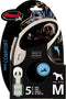 Flexi Rollijn New Comfort Tape M 5 m - Hondenriem - Zwart&Lichtgrijs